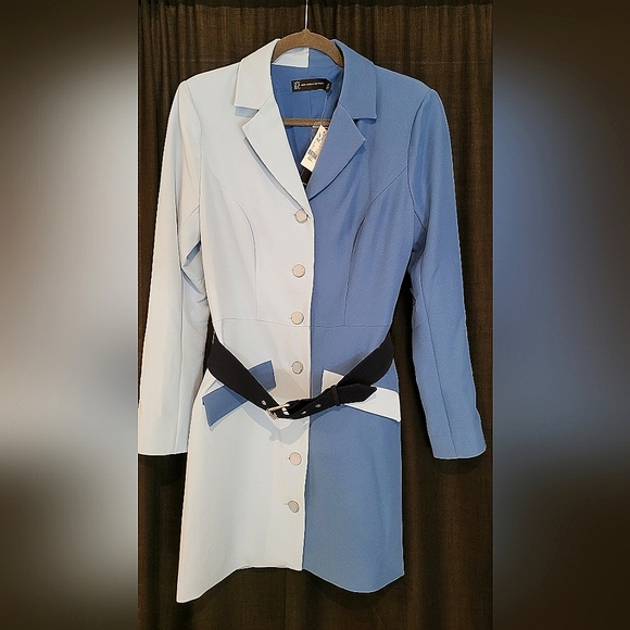 Colorblock Belted Blazer Dress - NY & Co. Size small - Picture 2 of 5